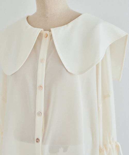 pomiii（ポミー）の「袖リボンシアーシャツ（シャツ/ブラウス・レディース・ピンク/ライトグリーン/アイボリー・FREE）」の22枚目の写真