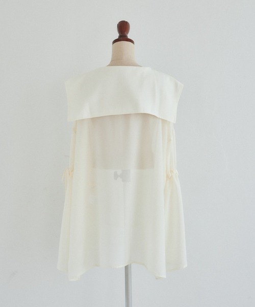 pomiii（ポミー）の「袖リボンシアーシャツ（シャツ/ブラウス・レディース・ピンク/ライトグリーン/アイボリー・FREE）」の21枚目の写真