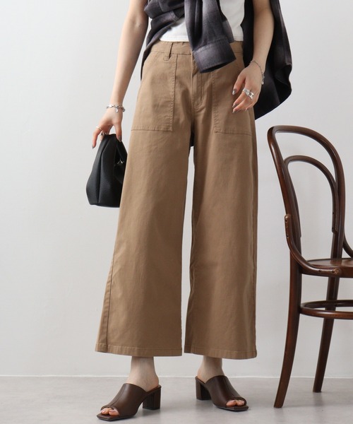 【セール】atONE デニム＆ツイルワイドベイカーパンツ（デニムパンツ）｜atONE（アットワン）