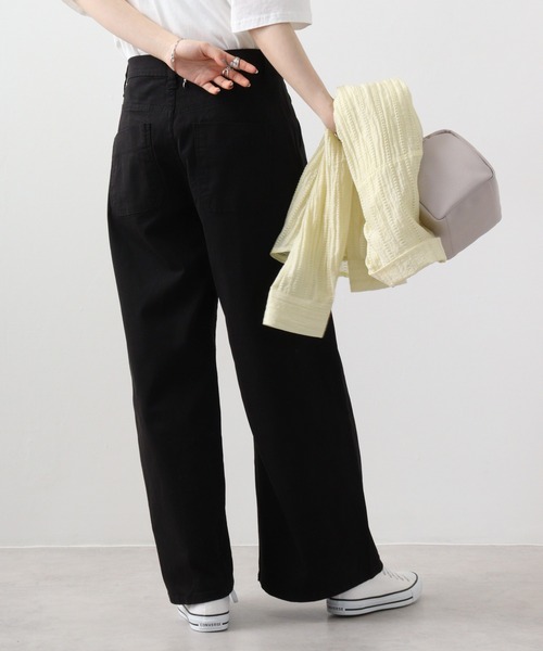 【セール】atONE デニム＆ツイルワイドベイカーパンツ（デニムパンツ）｜atONE（アットワン）