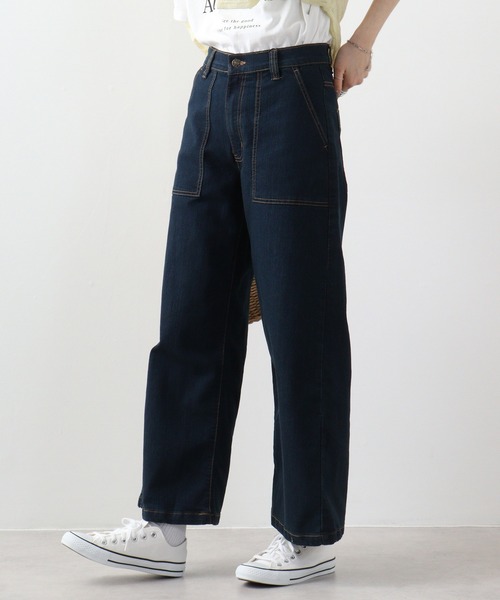 【セール】atONE デニム＆ツイルワイドベイカーパンツ（デニムパンツ）｜atONE（アットワン）