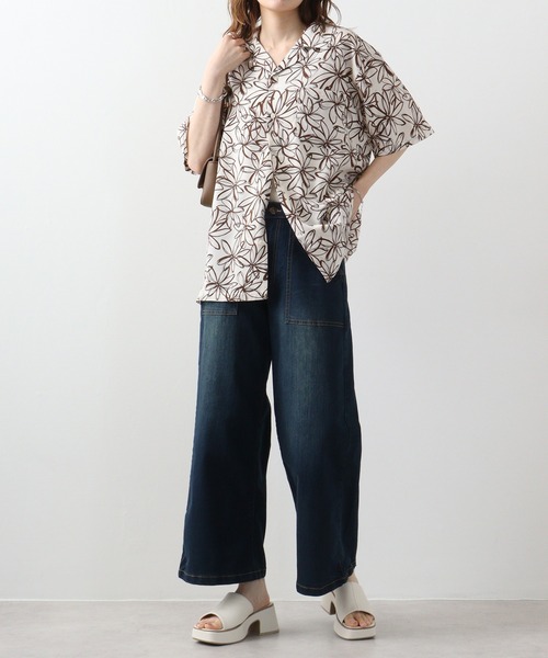 【セール】atONE デニム＆ツイルワイドベイカーパンツ（デニムパンツ）｜atONE（アットワン）