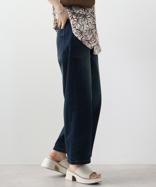 【セール】atONE デニム＆ツイルワイドベイカーパンツ（デニムパンツ）｜atONE（アットワン）