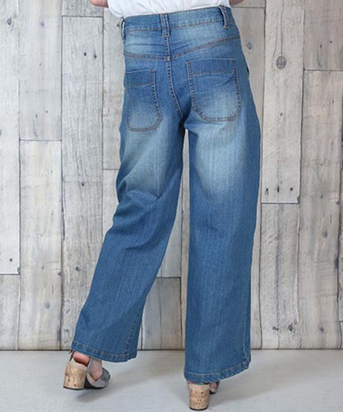 【セール】atONE デニム＆ツイルワイドベイカーパンツ（デニムパンツ）｜atONE（アットワン）