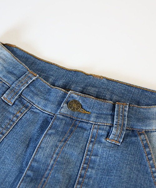 【セール】atONE デニム＆ツイルワイドベイカーパンツ（デニムパンツ）｜atONE（アットワン）