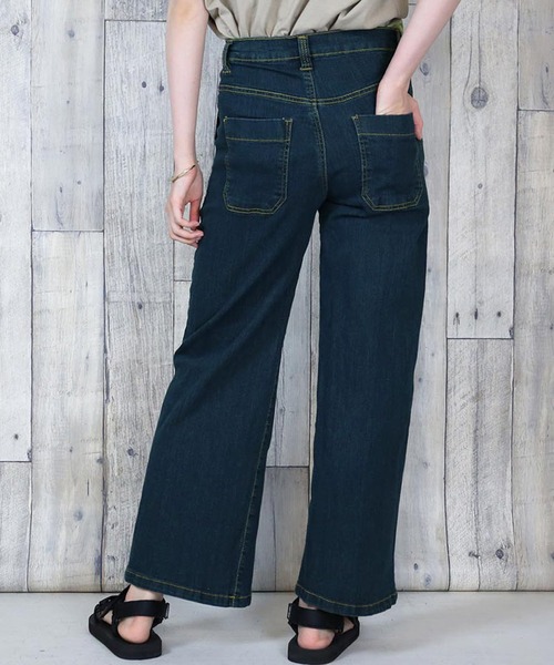 【セール】atONE デニム＆ツイルワイドベイカーパンツ（デニムパンツ）｜atONE（アットワン）