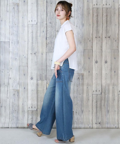 【セール】atONE デニム＆ツイルワイドベイカーパンツ（デニムパンツ）｜atONE（アットワン）