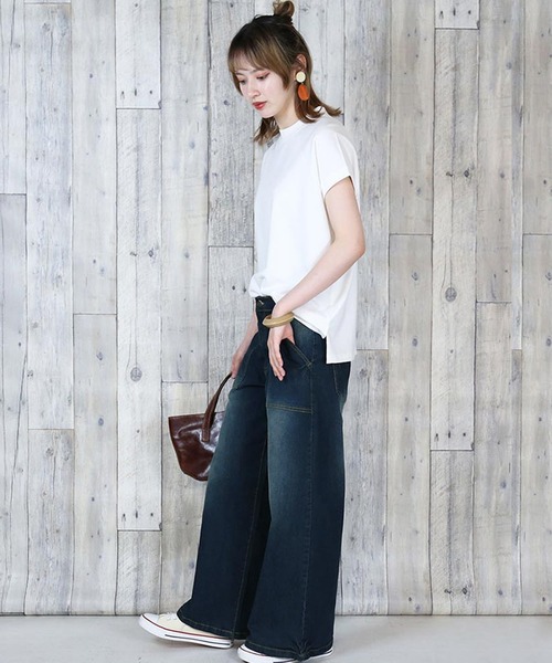 【セール】atONE デニム＆ツイルワイドベイカーパンツ（デニムパンツ）｜atONE（アットワン）