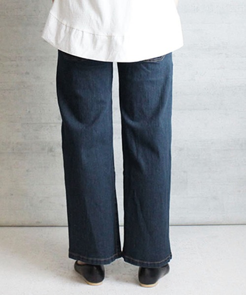 【セール】atONE デニム＆ツイルワイドベイカーパンツ（デニムパンツ）｜atONE（アットワン）
