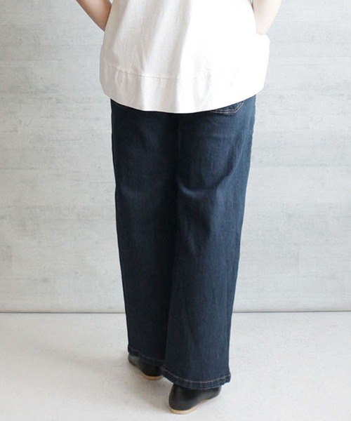 【セール】atONE デニム＆ツイルワイドベイカーパンツ（デニムパンツ）｜atONE（アットワン）
