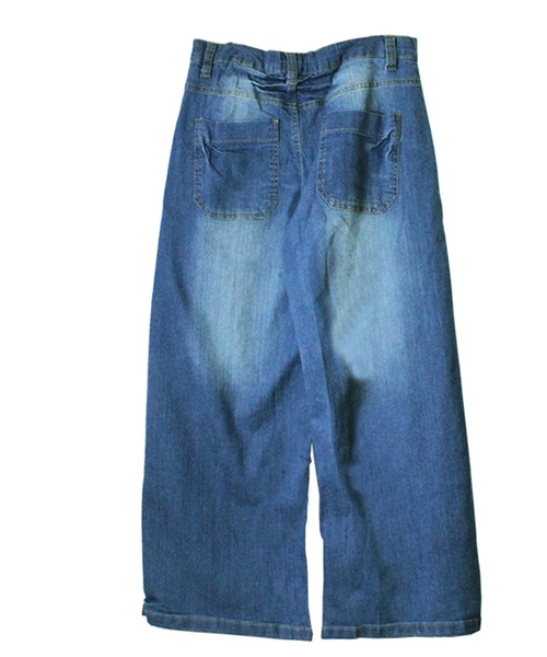 【セール】atONE デニム＆ツイルワイドベイカーパンツ（デニムパンツ）｜atONE（アットワン）