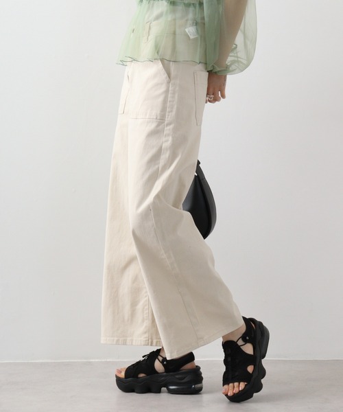 【セール】atONE デニム＆ツイルワイドベイカーパンツ（デニムパンツ）｜atONE（アットワン）