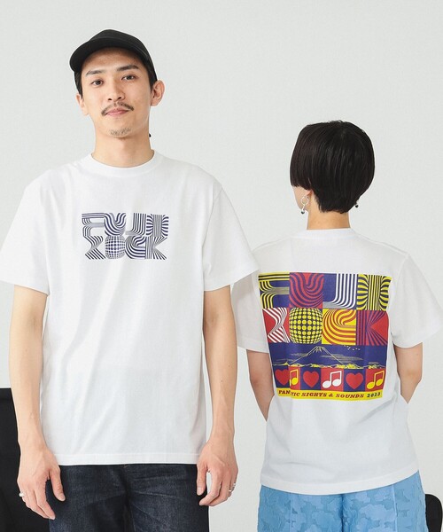 Ray BEAMS（レイビームス）の「＜WOMEN＞FUJI ROCK FESTIVAL'23 × BEAMS / ERIC ELMS Fantastic Sights & Sounds Tシャツ（Tシャツ/カットソー・レディース・ホワイト・S）」の4枚目の写真