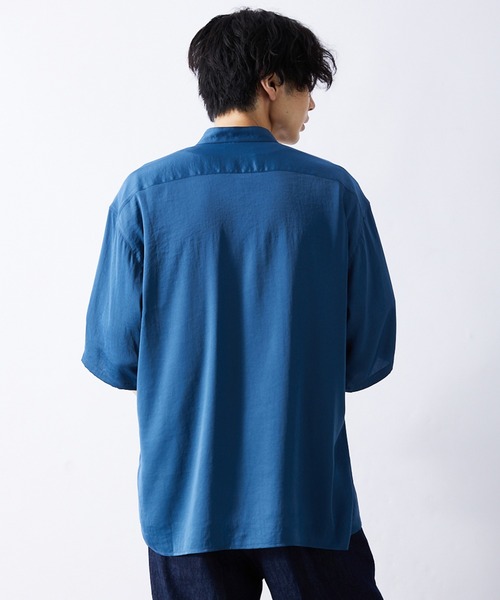 417 EDIFICE(フォーワンセブンエディフィス)の「【ZOZO限定】 トロミリラックスバンドカラーシャツ(シャツ/ブラウス・メンズ・ブルー/カーキ/サックスブルー/ブラック/スモークピンク/マスタード・S/M/L/XL/XXL)」の21枚目の写真