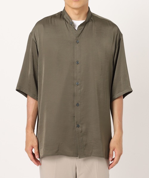 ZOZO限定】 トロミリラックスバンドカラーシャツ（シャツ/ブラウス