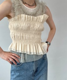 chuclla | シャーリングギャザー ビスチェ chw23s101(チューブトップ)