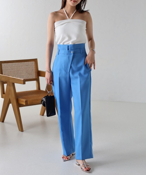 Bonjour Sagan（ボンジュールサガン）の「カップ付きホルターネックビスチェ（チューブトップ・レディース・ネイビー/オフホワイト/ブラック・FREE）」の13枚目の写真