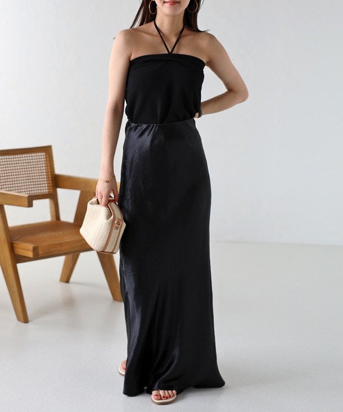 Bonjour Sagan（ボンジュールサガン）の「カップ付きホルターネックビスチェ（チューブトップ・レディース・ネイビー/オフホワイト/ブラック・FREE）」の14枚目の写真