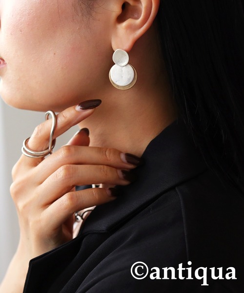 antiqua（アンティカ）の「マットプレートイヤリング（イヤリング・レディース・ゴールド/シルバー・FREE）」の9枚目の写真