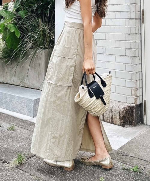 esutoreja（エストレジャ）の「フラップポケットスカート（スカート・レディース・ブラック/ベージュ・FREE）」の5枚目の写真