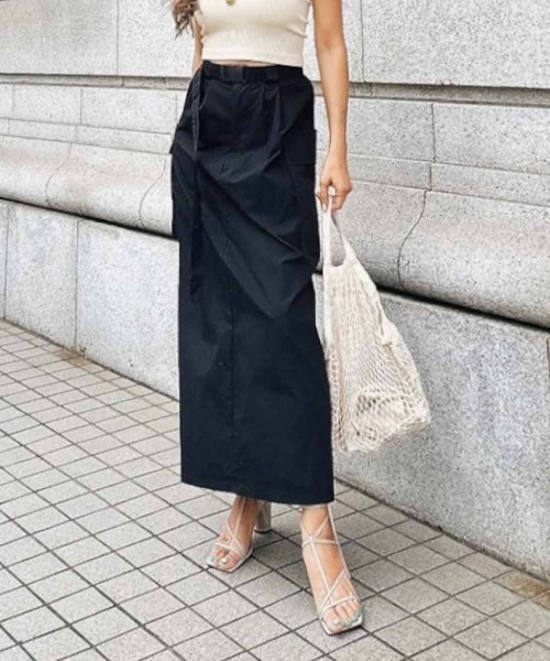 esutoreja（エストレジャ）の「フラップポケットスカート（スカート・レディース・ブラック/ベージュ・FREE）」の7枚目の写真