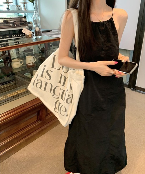 LYEON(リヨン)の「ドロストミリタリーキャミワンピース(ワンピース・レディース・グレー/ブラック・FREE)」の18枚目の写真