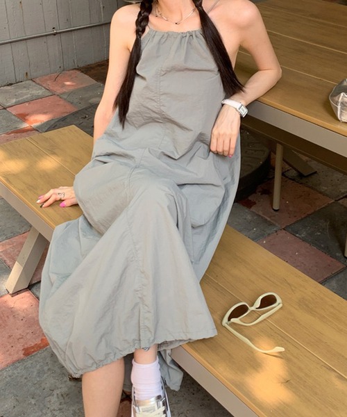 LYEON(リヨン)の「ドロストミリタリーキャミワンピース(ワンピース・レディース・グレー/ブラック・FREE)」の21枚目の写真