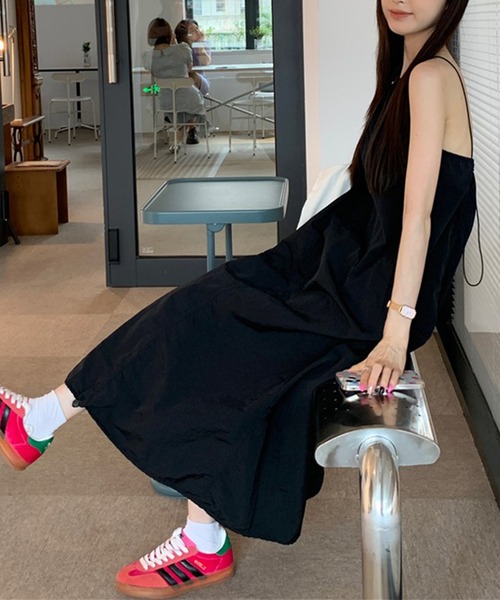 LYEON(リヨン)の「ドロストミリタリーキャミワンピース(ワンピース・レディース・グレー/ブラック・FREE)」の19枚目の写真