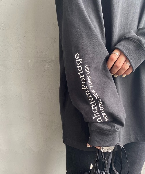 Manhattan Portage（マンハッタンポーテージ）の「[MANHATTAN PORTAGE/マンハッタンポーテージ] 別注 バックプリント ロングスリーブTシャツ（Tシャツ/カットソー・レディース・ブルー/ホワイト/ブラック・S/M/L/XL）」の7枚目の写真