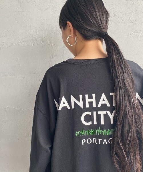 Manhattan Portage（マンハッタンポーテージ）の「[MANHATTAN PORTAGE/マンハッタンポーテージ] 別注 バックプリント ロングスリーブTシャツ（Tシャツ/カットソー・レディース・ブルー/ホワイト/ブラック・S/M/L/XL）」の19枚目の写真