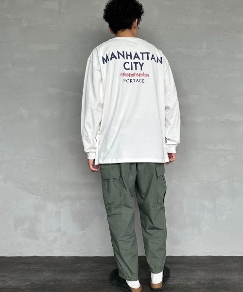 Manhattan Portage（マンハッタンポーテージ）の「[MANHATTAN PORTAGE/マンハッタンポーテージ] 別注 バックプリント ロングスリーブTシャツ（Tシャツ/カットソー・レディース・ブルー/ホワイト/ブラック・S/M/L/XL）」の18枚目の写真