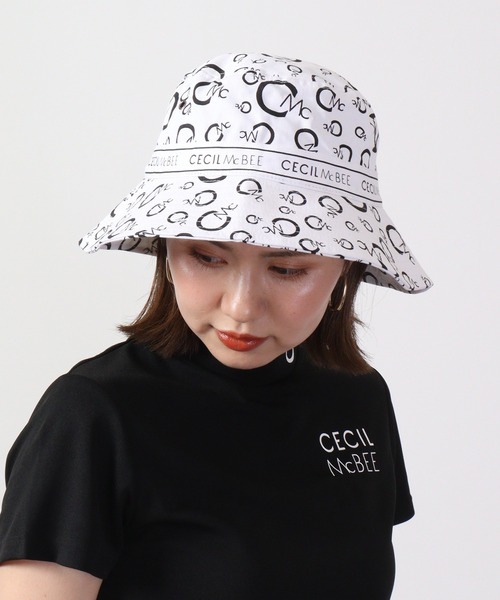 CECIL McBEE(セシルマクビー)の「CECIL McBEE green バケットハット(ハット・レディース・ホワイト/ブラック系/ブラック/ホワイト系・FREE)」の2枚目の写真