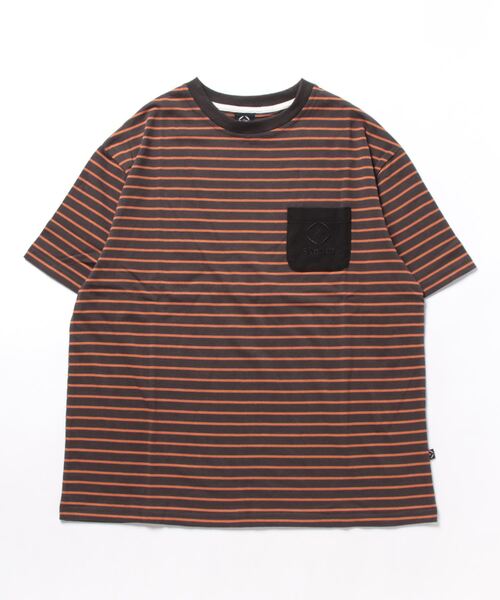 S'more(スモア)の「BORDER POCKET S/S T SHIRTS (SS)(Tシャツ/カットソー・レディース・ホワイト/ベージュ/ブラウン・SMALL/LARGE/X-LARGE/MEDIUM)」の6枚目の写真