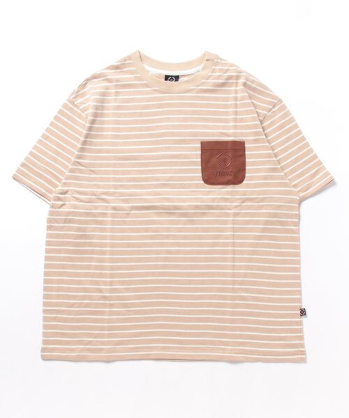 S'more(スモア)の「BORDER POCKET S/S T SHIRTS (SS)(Tシャツ/カットソー・レディース・ホワイト/ベージュ/ブラウン・SMALL/LARGE/X-LARGE/MEDIUM)」の7枚目の写真