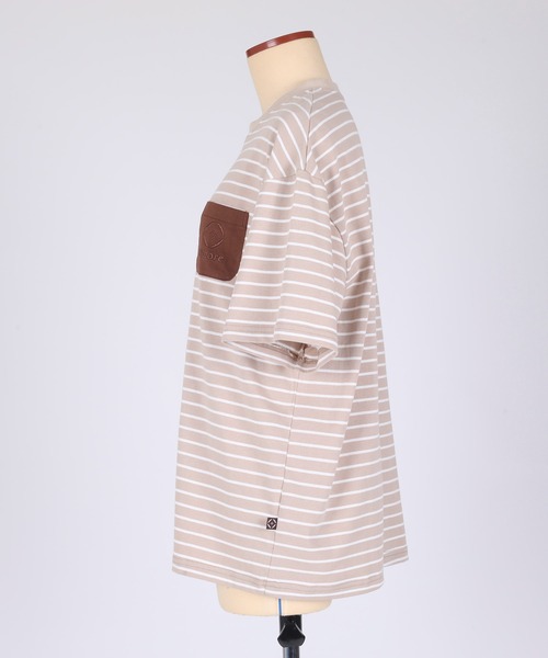 S'more(スモア)の「BORDER POCKET S/S T SHIRTS (SS)(Tシャツ/カットソー・レディース・ホワイト/ベージュ/ブラウン・SMALL/LARGE/X-LARGE/MEDIUM)」の9枚目の写真