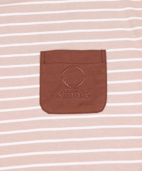 S'more(スモア)の「BORDER POCKET S/S T SHIRTS (SS)(Tシャツ/カットソー・レディース・ホワイト/ベージュ/ブラウン・SMALL/LARGE/X-LARGE/MEDIUM)」の11枚目の写真
