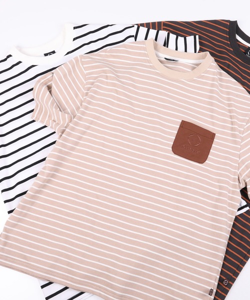 S'more(スモア)の「BORDER POCKET S/S T SHIRTS (SS)(Tシャツ/カットソー・レディース・ホワイト/ベージュ/ブラウン・SMALL/LARGE/X-LARGE/MEDIUM)」の14枚目の写真