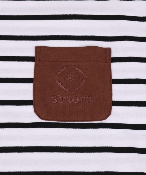 S'more(スモア)の「BORDER POCKET S/S T SHIRTS (SS)(Tシャツ/カットソー・レディース・ホワイト/ベージュ/ブラウン・SMALL/LARGE/X-LARGE/MEDIUM)」の17枚目の写真