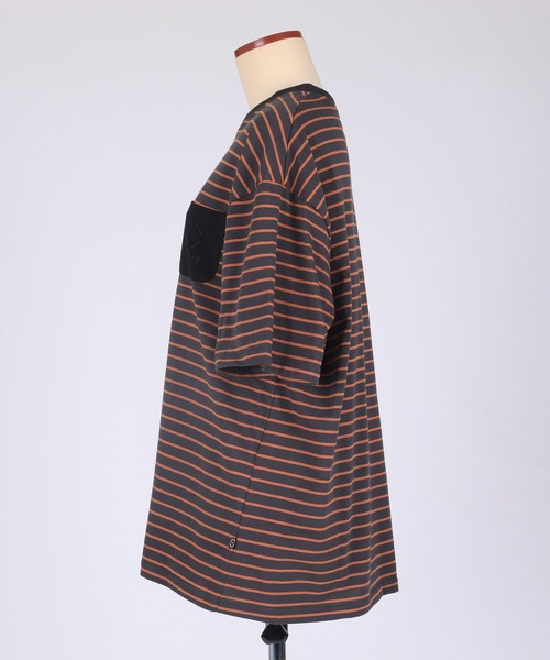 S'more(スモア)の「BORDER POCKET S/S T SHIRTS (SS)(Tシャツ/カットソー・レディース・ホワイト/ベージュ/ブラウン・SMALL/LARGE/X-LARGE/MEDIUM)」の20枚目の写真