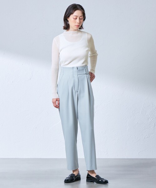 CAST:（キャストコロン）の「【着回し抜群】シアーニットタートル（ニット/セーター・レディース・ブラック/グレー/ホワイト・M）」の6枚目の写真