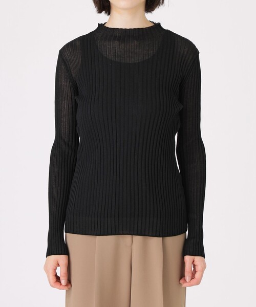 CAST:（キャストコロン）の「【着回し抜群】シアーニットタートル（ニット/セーター・レディース・ブラック/グレー/ホワイト・M）」の13枚目の写真