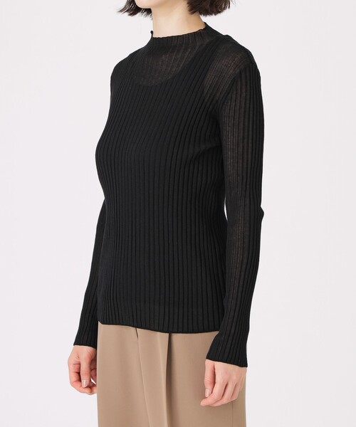 CAST:（キャストコロン）の「【着回し抜群】シアーニットタートル（ニット/セーター・レディース・ブラック/グレー/ホワイト・M）」の14枚目の写真