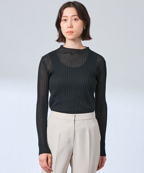 CAST:（キャストコロン）の「【着回し抜群】シアーニットタートル（ニット/セーター・レディース・ブラック/グレー/ホワイト・M）」の19枚目の写真