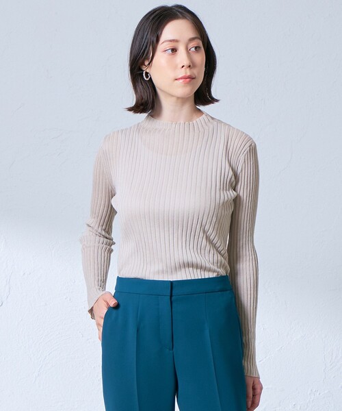 CAST:（キャストコロン）の「【着回し抜群】シアーニットタートル（ニット/セーター・レディース・ブラック/グレー/ホワイト・M）」の5枚目の写真