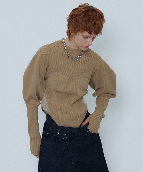 MAISON SPECIAL(メゾンスペシャル)の「Corset Knit /コルセットニット【MAISON SPECIAL/メゾンスペシャル】(ニット/セーター・レディース・ブラック/ベージュ/レッド/ブルー・FREE)」の14枚目の写真