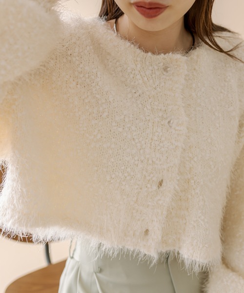 mline（エムライン）の「【4色展開】[mline]スノーシャギーカーディガン（カーディガン/ボレロ・レディース・ブルー/アイボリー/グレー/ブラック・FREE）」の14枚目の写真