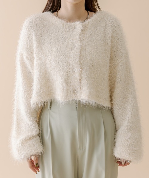 mline（エムライン）の「【4色展開】[mline]スノーシャギーカーディガン（カーディガン/ボレロ・レディース・ブルー/アイボリー/グレー/ブラック・FREE）」の17枚目の写真