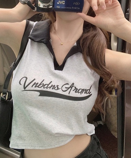 LYEON(リヨン)の「ロゴスキッパートップス(Tシャツ/カットソー・レディース・ネイビー/グレー・FREE)」の10枚目の写真