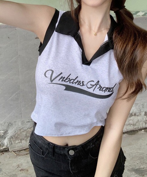 LYEON(リヨン)の「ロゴスキッパートップス(Tシャツ/カットソー・レディース・ネイビー/グレー・FREE)」の13枚目の写真
