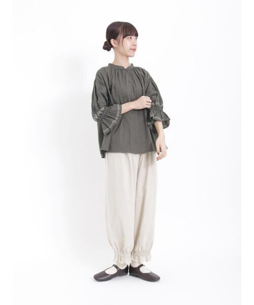 Samansa Mos2(サマンサ モスモス)の「ドビー刺繍ブラウス(シャツ/ブラウス・レディース・ブラック/オリーブ/ブルー/キナリ・F)」の10枚目の写真